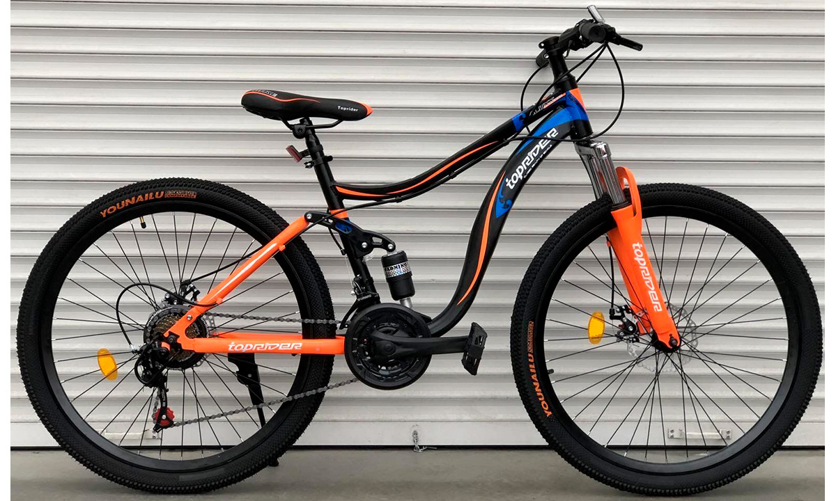 Фотография Велосипед горный TopRider 26" Brime TX910 2020 Черно-оранжевый